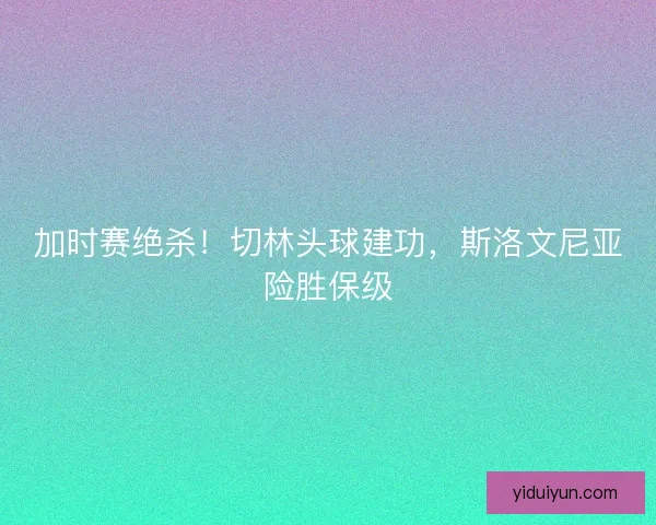 加时赛绝杀！切林头球建功，斯洛文尼亚险胜保级