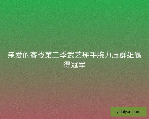 亲爱的客栈第二季武艺掰手腕力压群雄赢得冠军 亲爱的客栈第二季武艺掰手腕力压群雄赢得冠军